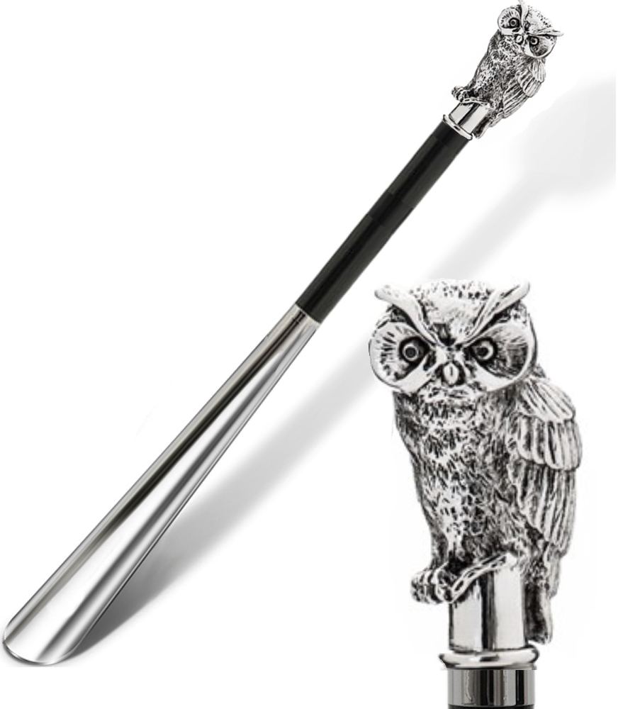 Skohorn Silver Uggla 50cm Handgjort i Italien