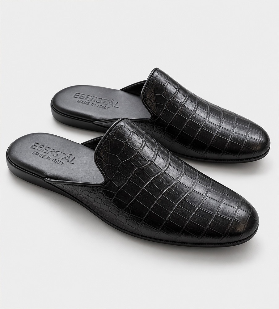 Venice Slippers Handgjorda Kalvskinn Svart