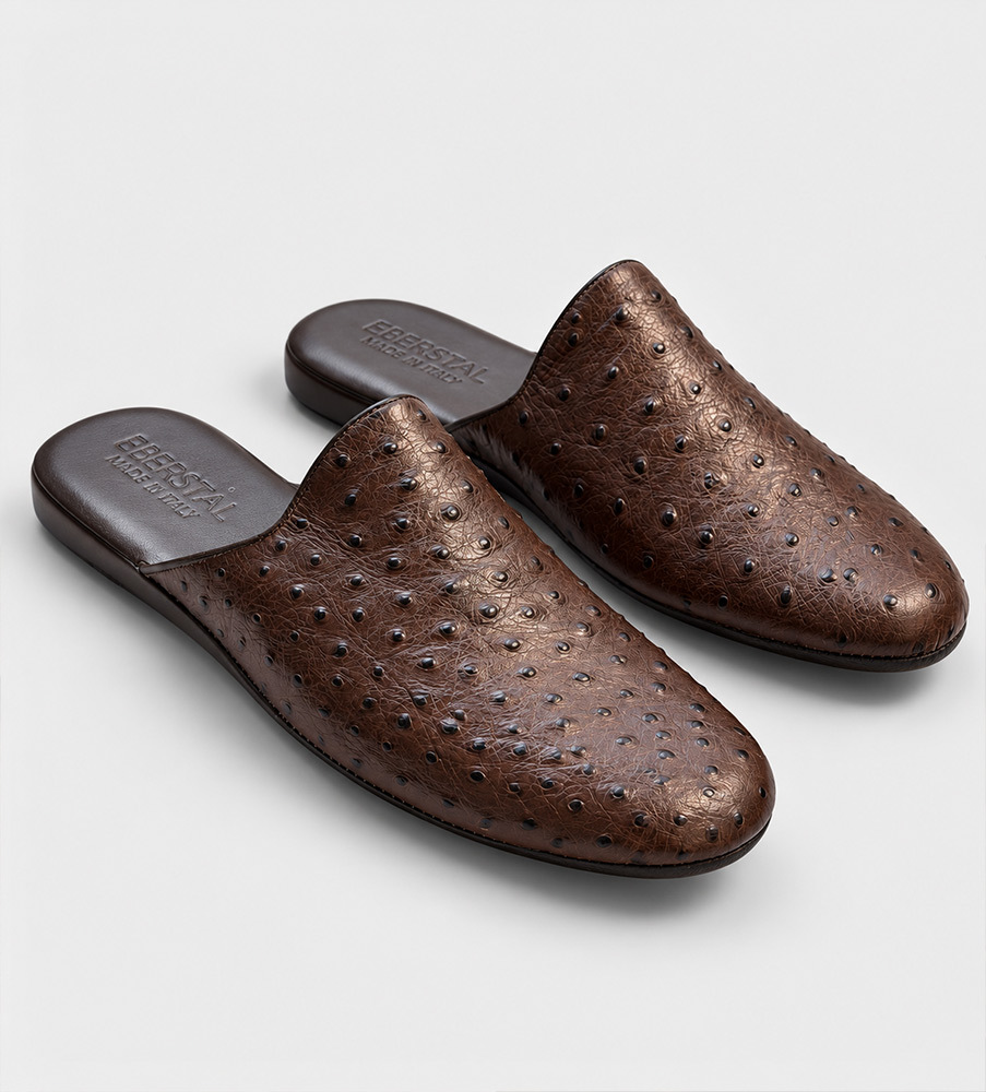 Florence Slippers Handgjorda Kalvskinn Bruna