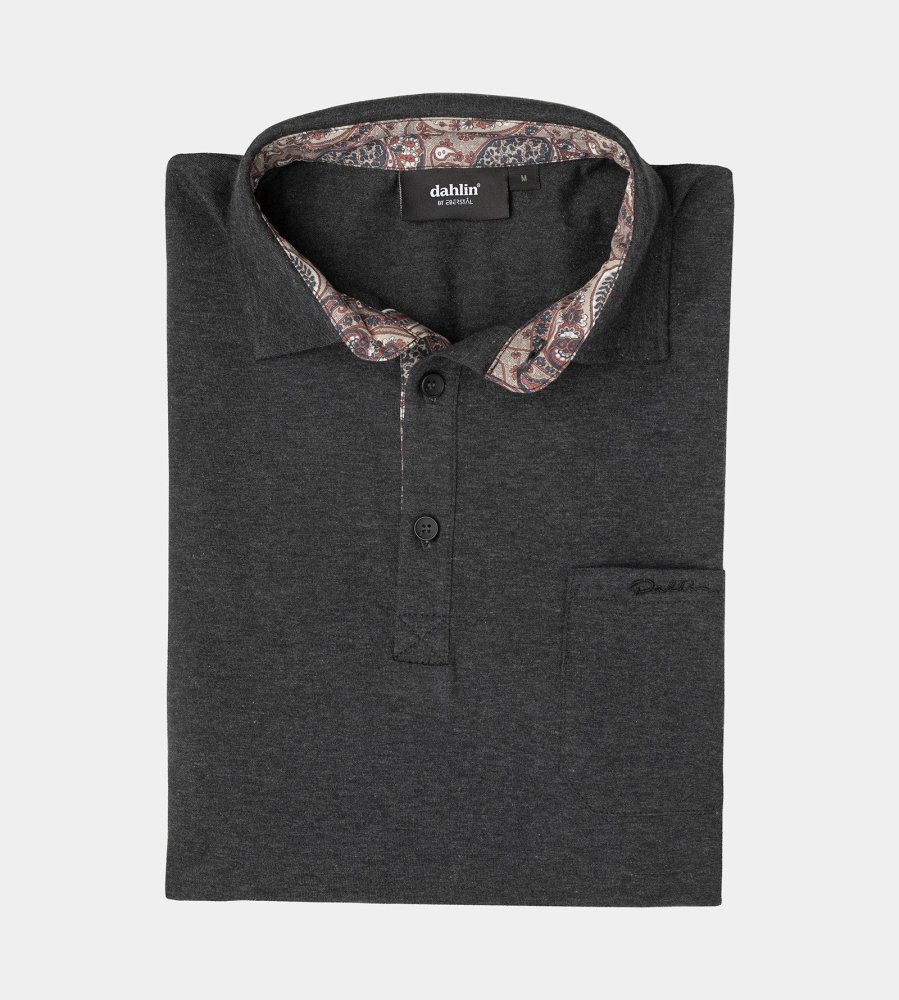 LÅNGÄRMAD ELEGANT MÖRKGRÅ JERSEY MED FICKA LÅNGÄRMAD ELEGANT MÖRKGRÅ JERSEY MED FICKA