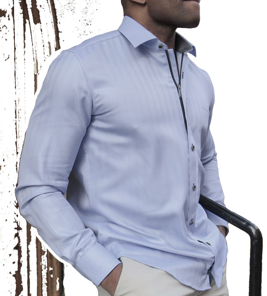 SKYSCRAPER ZIP SKJORTA BLÅ SKYSCRAPER ZIP SKJORTA BLÅ