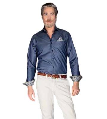 blå skjorta herr jeansblå paisley