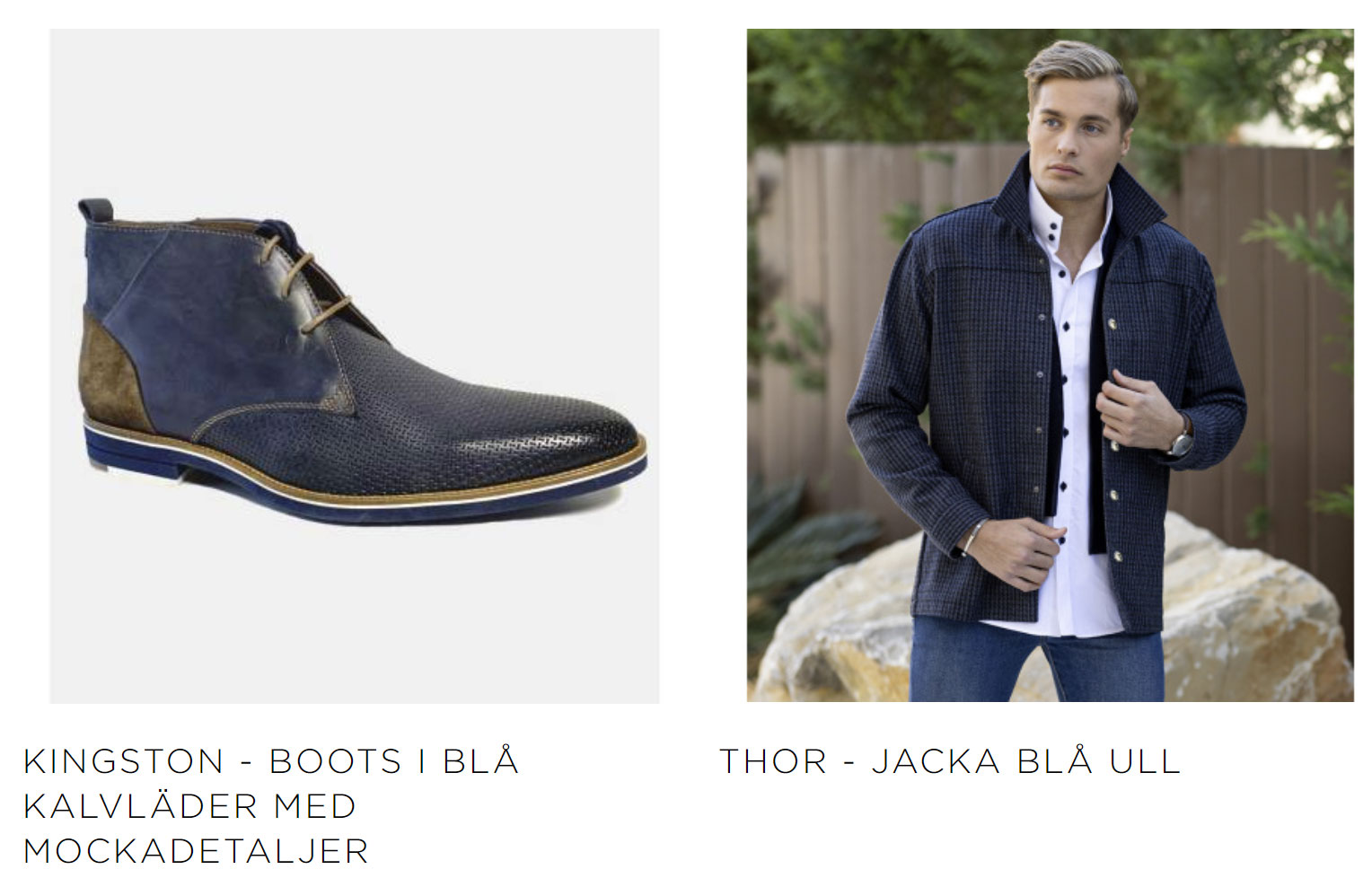 blå boots i läder