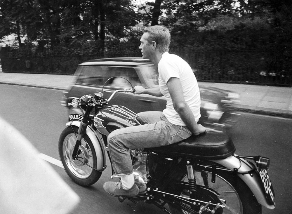 Steve McQueen vit t-shirt